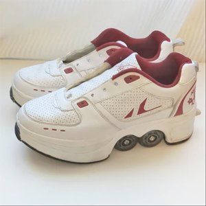 Agloat Roller Skate Shoes Retractable Rollers White Women's Size Euro 41
